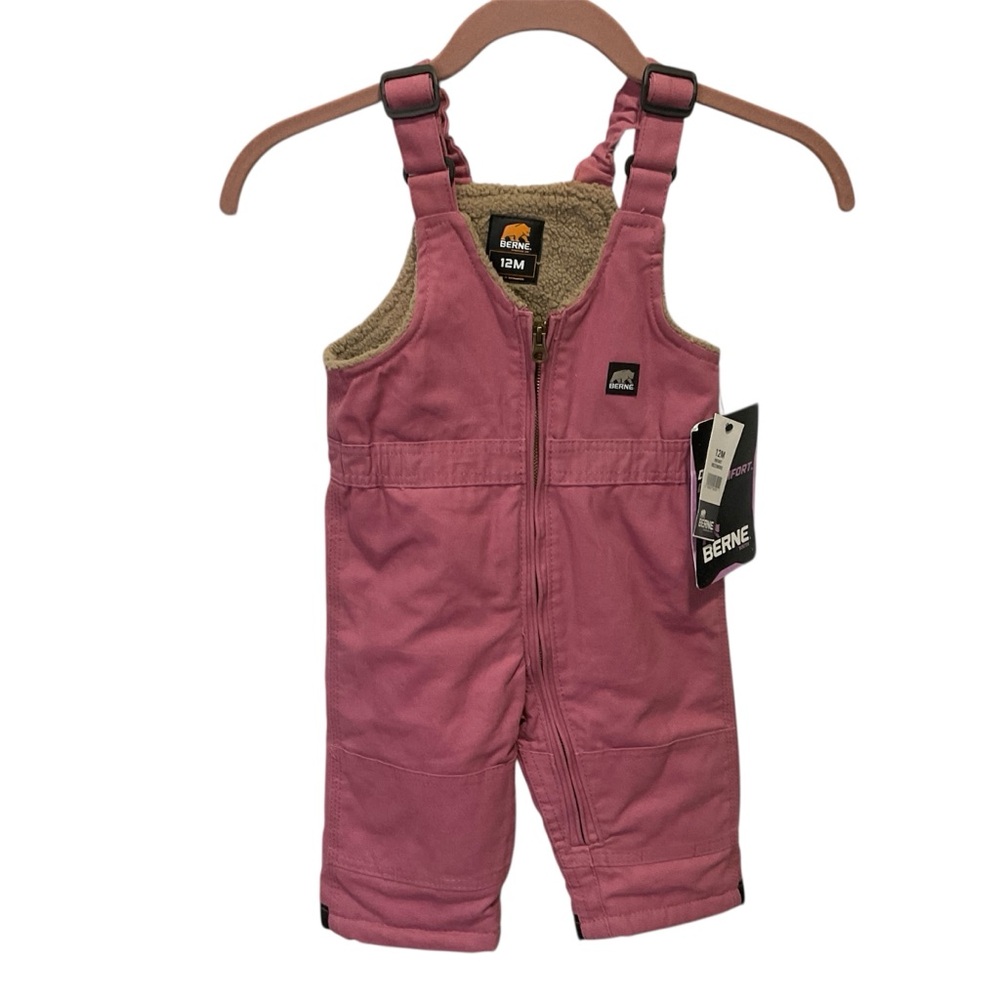 BERNE Softstone Insulated 12 month Pink Duck Bib Overalls